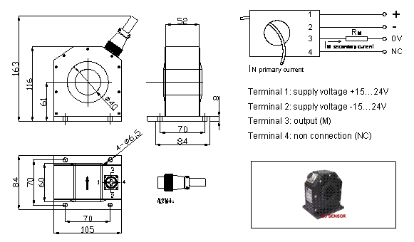 Closed-loop Hall current sensor CHB-1000SH